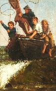 James Charles Bringing the boat ashore oil